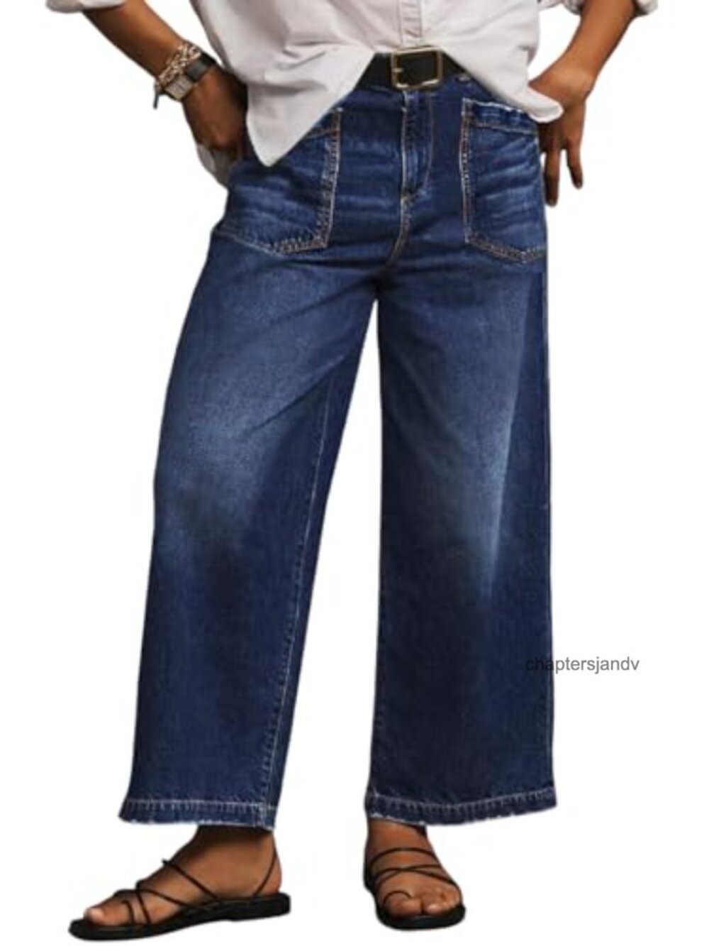 Plus Size High Waisted Wide Leg Jeans Stretchy Denim Pants